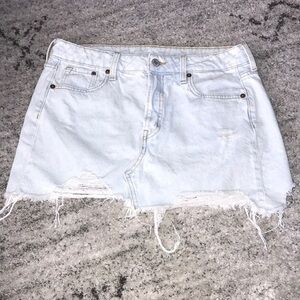 Light wash mini skirt